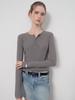 WAVE UNION Soft Rib Henley Longsleeve Top Heather Dark Gray