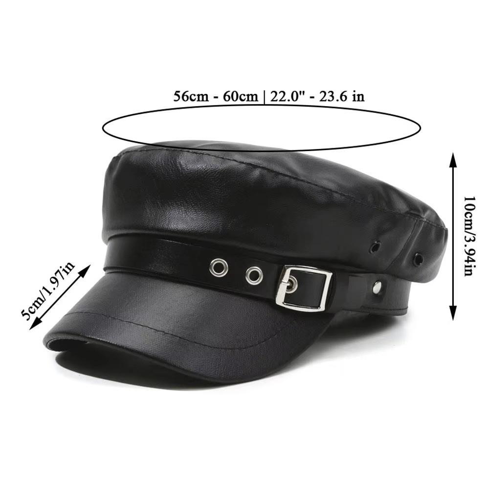 Flat Top Painter Hat Black Sailor Visor Hat Retro Beret Hat