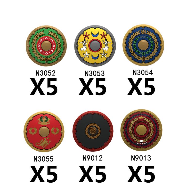 Medieval Military MOC Castle Knight Building Blocks Figures Accessories King Helmet Shield Flags Shoulders Armor Toy Gift N031