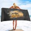 Microfiber Beach Towels Quick Drying Towels,Ink Painting Style Absorbent Sand Free Swim Pool Pool Towels Blanket for Camping