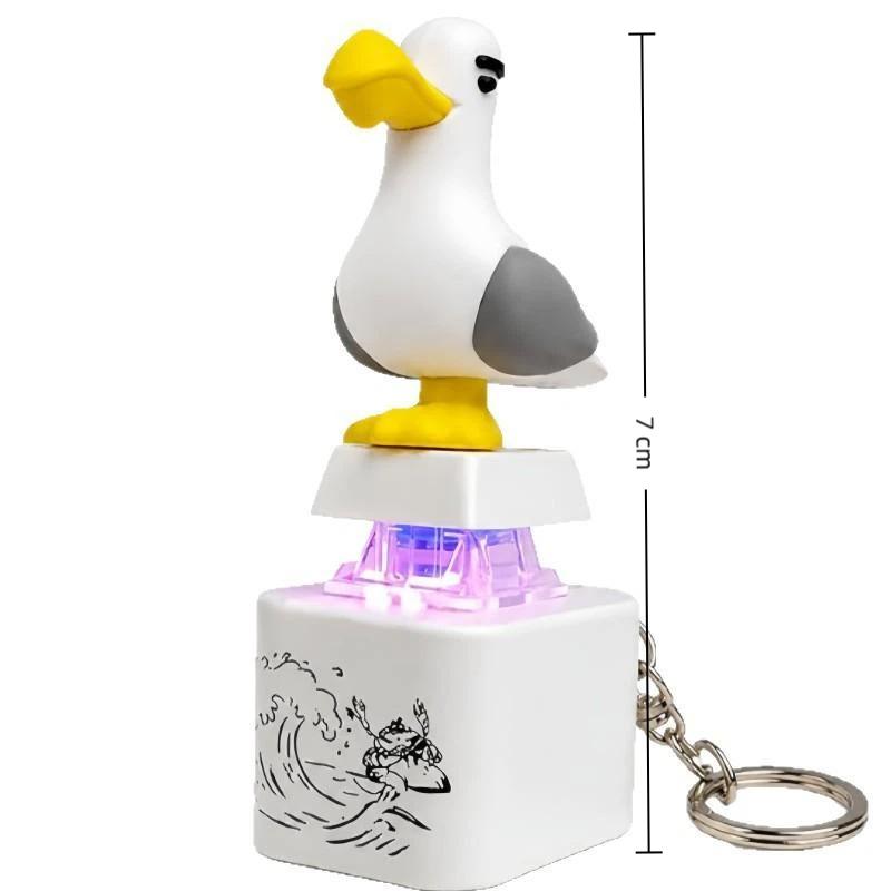 Portachiavi Miniera Gabbiano Pulsante Fidget Suono Luce LED Mini Clicker Giocattolo Antistress per Tempo di Pendolarismo