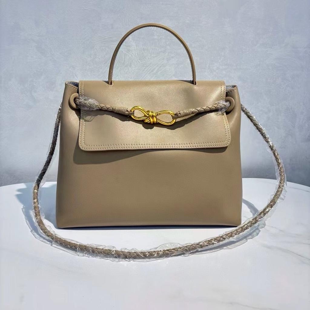 Cross-border explosion Andiamo leather handbag 2025 new old money style high-end women's cowhide tote bag