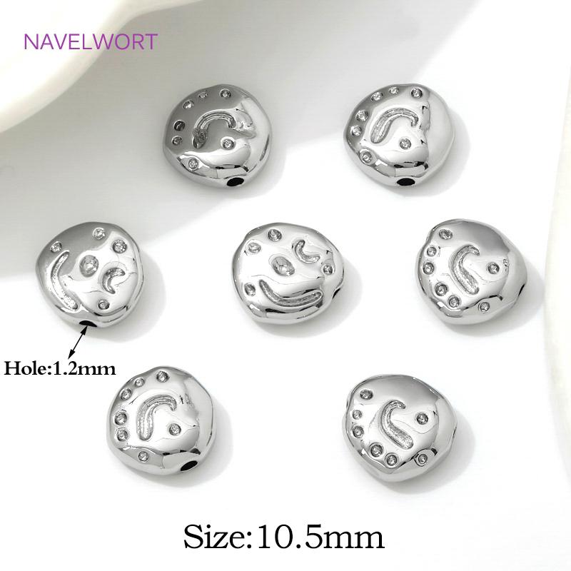 

18K Real Gold Plated Brass Irregular Spacer Beads For Bracelets Making Findings,Beads Separators,DIY Beading Jewelry Accessories 2 pieces