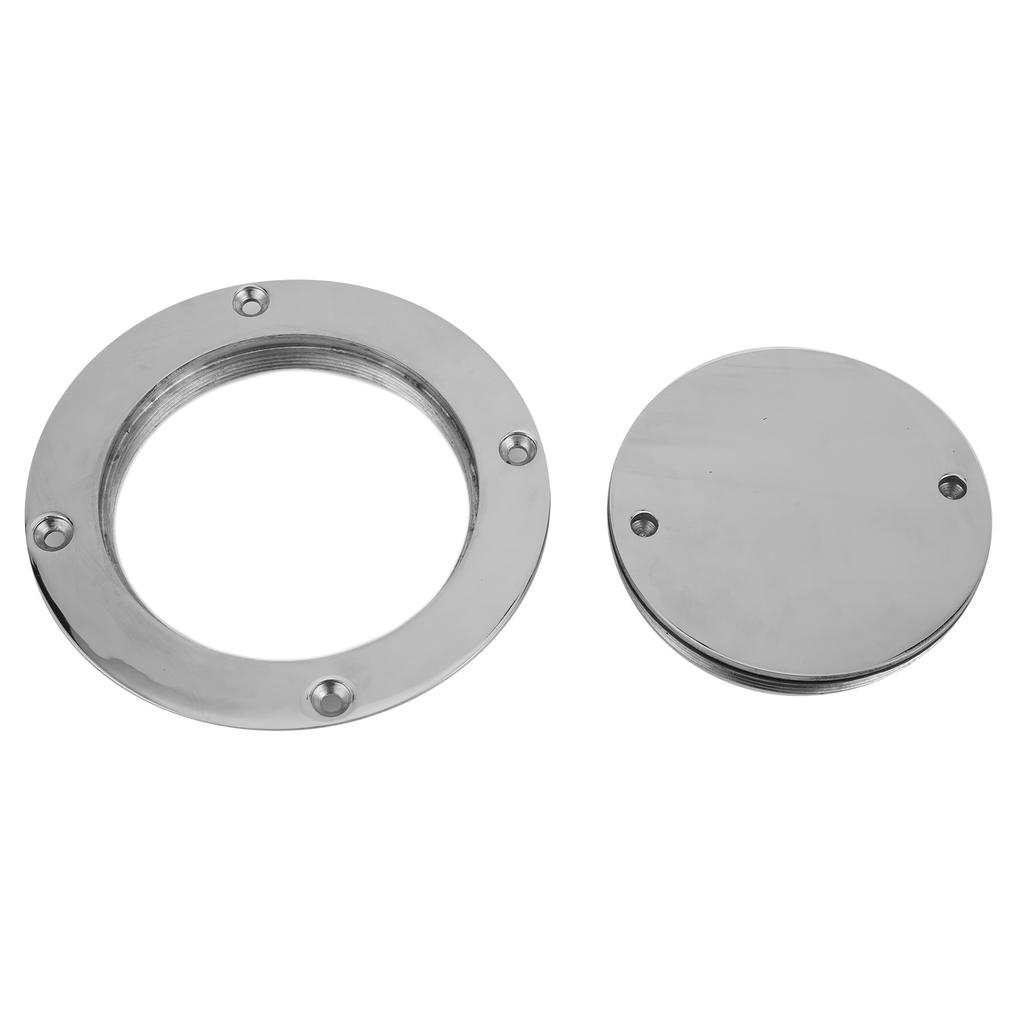 4in 316 Stainless Steel Deck Cover Plate with Hole Key for Yacht Marine Hardware Accessory