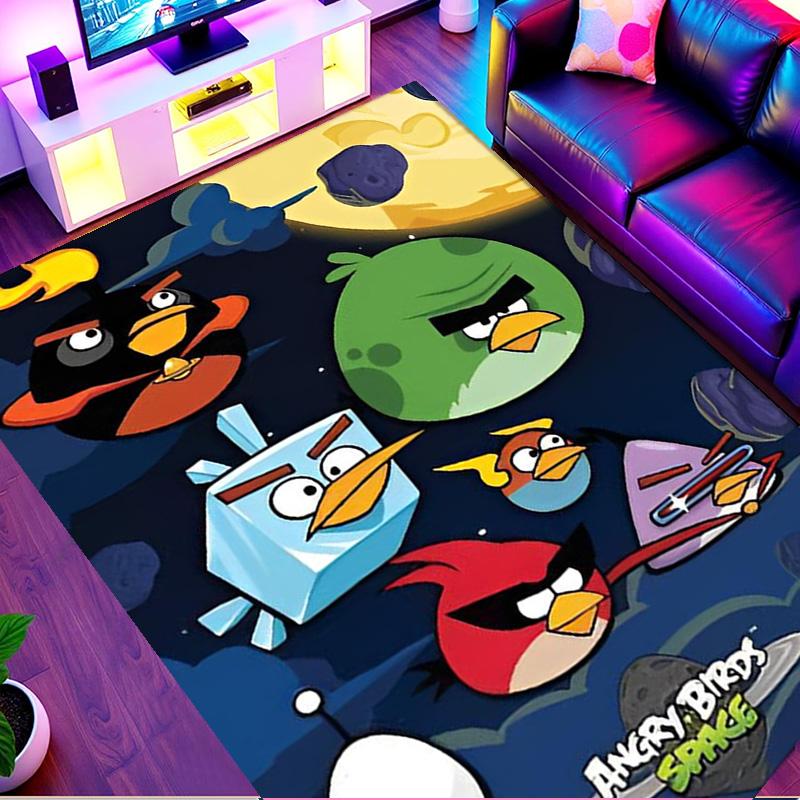 Angry Birds Print Rug, Washable Floor Carpet, For Entryway Dorm Laundry Room Office Study, Home Decor Birthday Christmas Gift