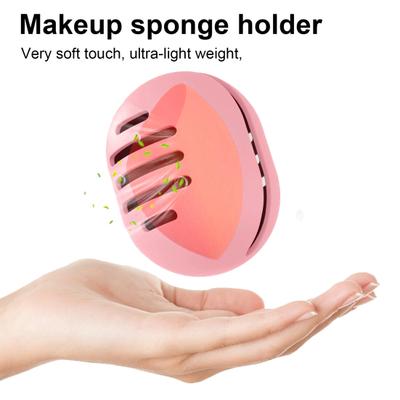 Make-up-Schwammhalter, doppelseitig, atmungsaktiv, Silikon, Make-up-Mixer-Halter, Puderquasten-Aufbewahrungsorganisator, Reiseetui