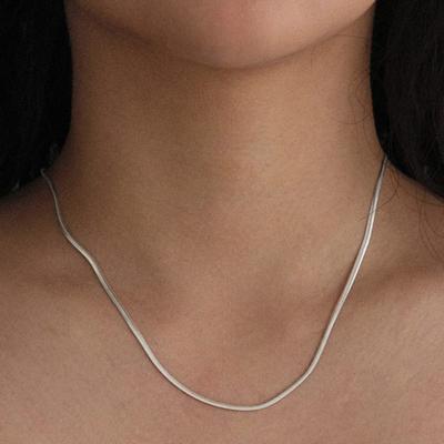 Κολιέ Αλυσίδα Πλακέ Δύο Στρώσεων (silver925)(2χρωμα)