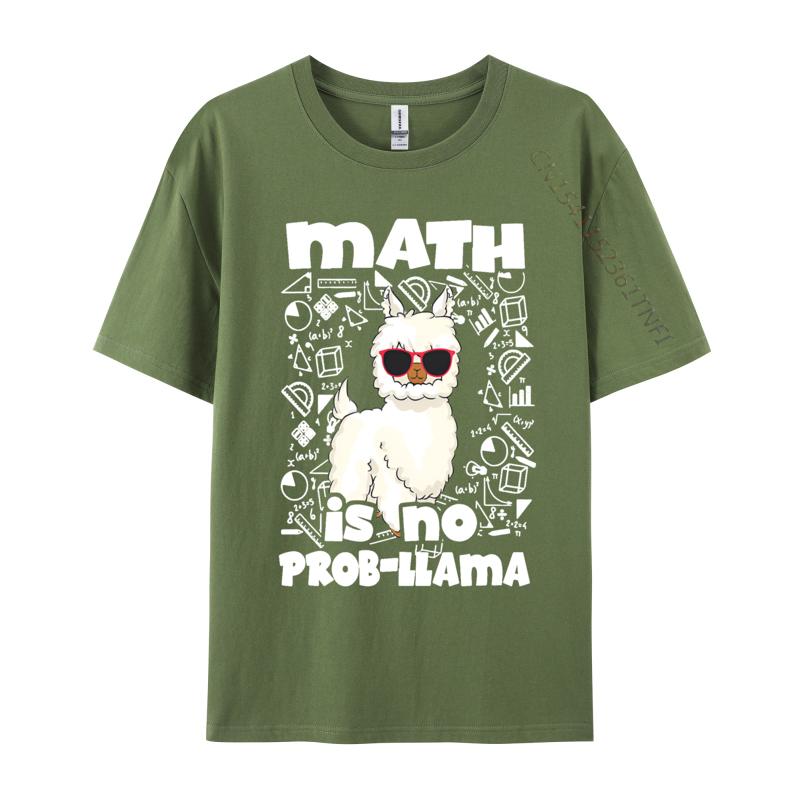 Math Is No Probllama Teacher T Shirts Tops Tees New Arrival Cotton Design Streetwear Boy Graphic T Shirts Unisex Oversized