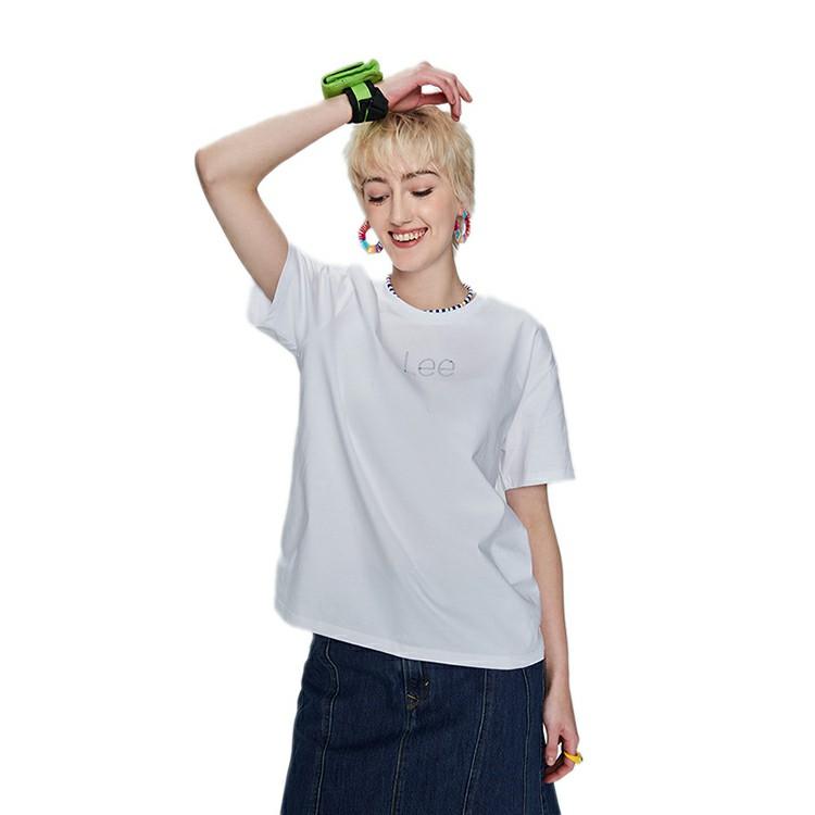 Lee SS23 Logo Print T-Shirt Women Tops White LWT0051923RT00FK14000