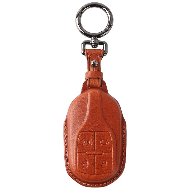 Genuine Leather Key Case for Maserati Levante, Ghibli, and Quattroporte