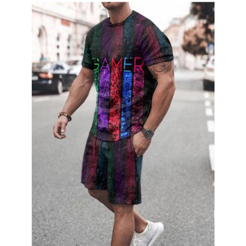 Men's Short-sleeved Shorts Two-piece Sports Leisure Suit Light Breathable Unisex Sports Clothing