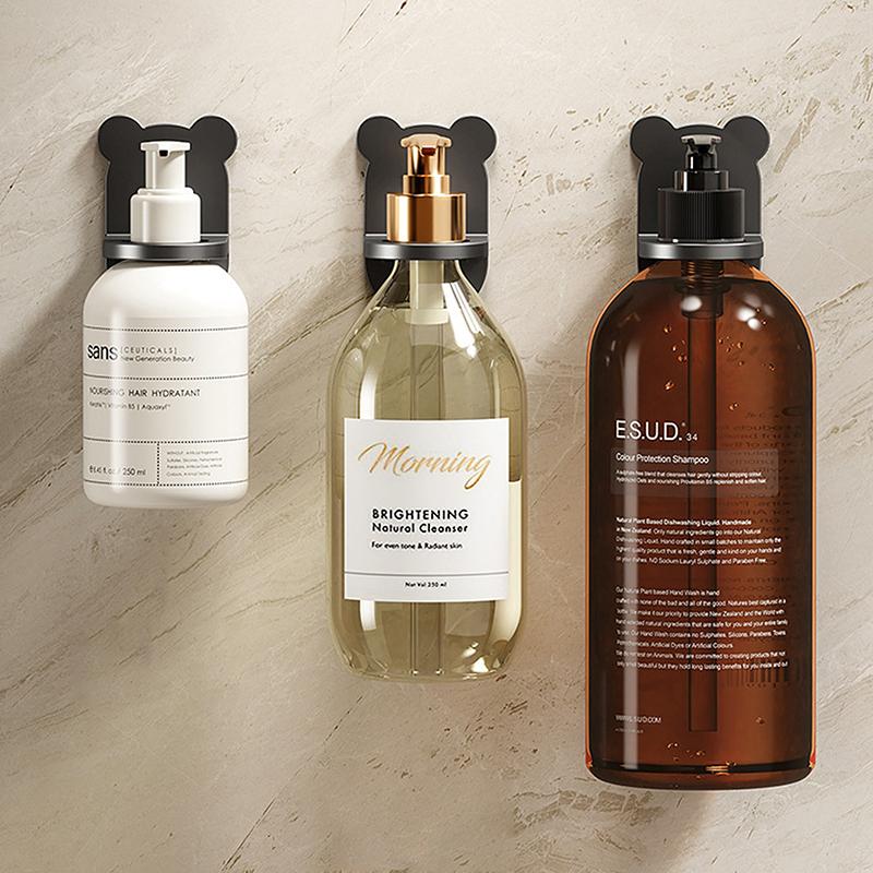 

5Pcs Universal Free Punching Wall Mounted Shower Gel Bottle Rack Adjustable Shampoo Hand Soap Dispenser Bottle Holder Hook білий