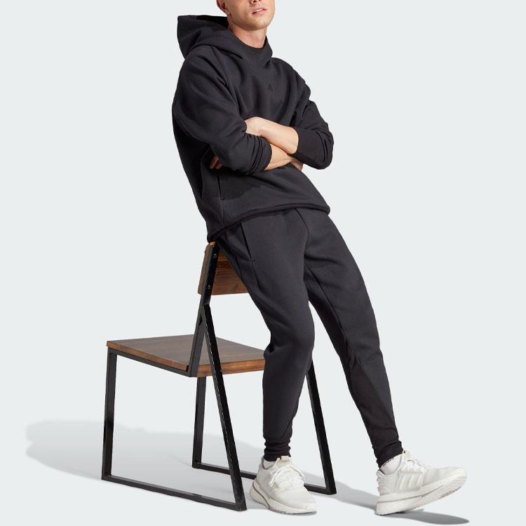 Adidas New Z.N.E. Premium Hoodie With Solid Color Logo, Quick-Dry, Casual, Loose-Fit Men Tops Black IN5115