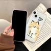 Simple transparent cat iPhone17/16promax creative cartoon Apple 13 mobile phone case simple and cute woman