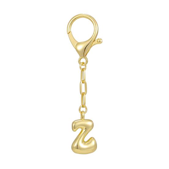 Letter Keychain Mini 3D Alphabet Charm Matte Glossy Golden Plating Key Chain with Lobster Clasp Bags Keys Bracelets Accessories