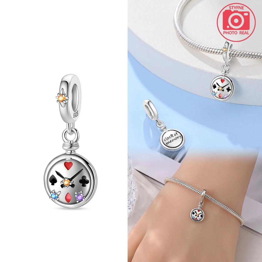 Charms Plata Work Alarm Clock Beads Copper Colors For Charms Copper Colors Original Bracelet For Jewelry Making