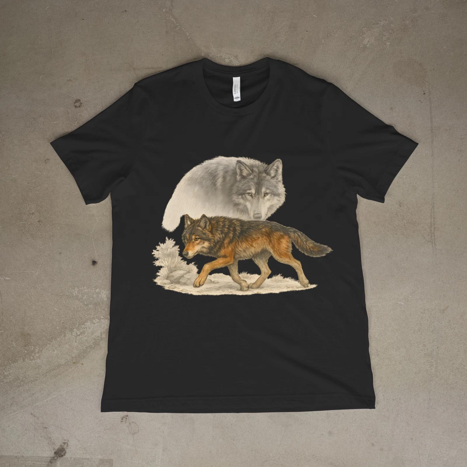 Wolf Duo Wildlife Graphic Tee Lone Wolf Spirit Animal Nature Shirt Men Women Uni XL