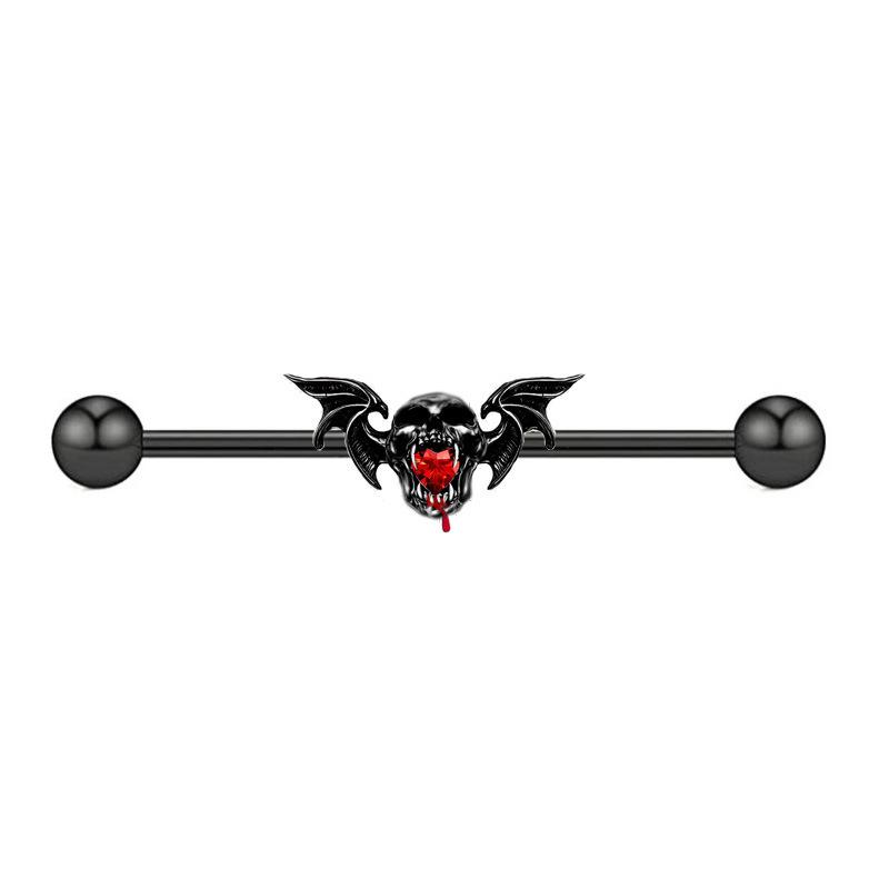 Gai Bei Oumei Halloween Devil Lip, Nipple & Navel Ring, Ghost Head Ear Cartilage & Nose Stud Piercing Set.