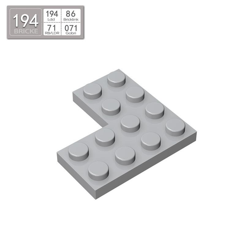 BRICKE 4x4 Brick Corner Plate Compatible with Lego 2639 for MOC Projects and Science Education 50g (~29 pcs)
