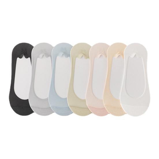 1 Pair Summer No Show Socks for Women, Thin Breathable Cotton Ice Silk Liner Socks, Non-Slip Low Cut Hidden Socks for Flats, Comfortable Invisible