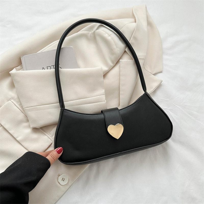 Stylish Commuter Solid Color Pu Armpit Bag For Women чёрный