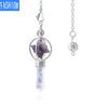 Moda cristal natural merkaba seis pontas estrela pingente espírito pêndulo rotativo merkaba ornamento pêndulo