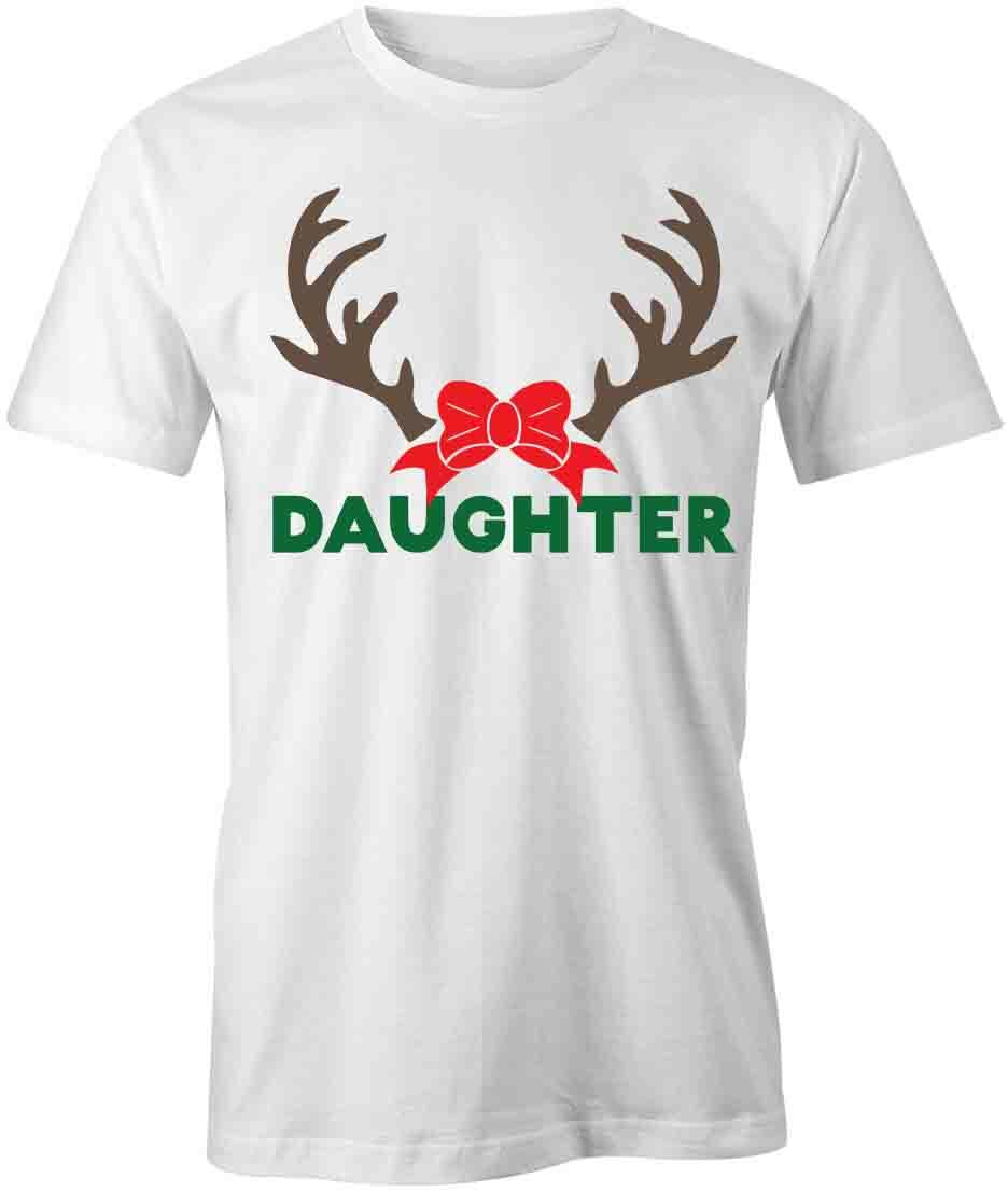 DAUGHTER REINDEER TShirt Tee Short-Sleeved Cotton CHRISTMAS CLOTHING S1WCA559 XXL