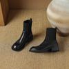 Krazing Pot Microfiber Autumn Winter Shoes Thick Med Heels Size 43 Chelsea Boots Back Knitwear Stretch Ankle Boots
