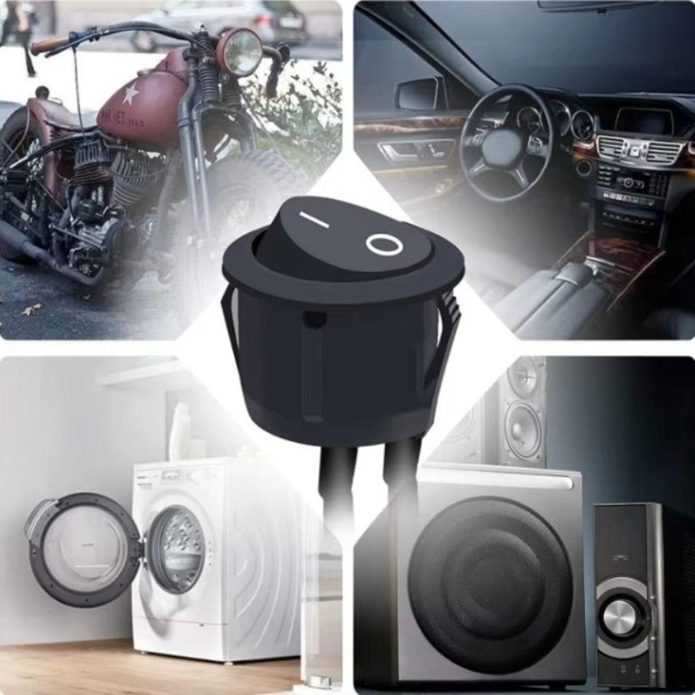 With Pre-Wired Cable Rocker Boat Switch Black Self-locking Snap-in Toggle Switch  Car Auto Boat