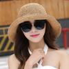 Damen Sommer Strandhut Erwachsenenhut Strand Sonnenhut Fischerhut Strohhut Breitkrempiger Faltbarer Hut