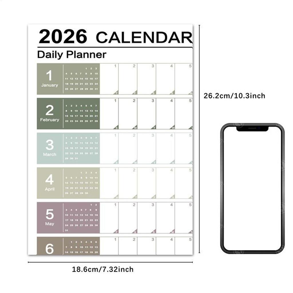 2026 Calendar Wall Monthly Calendar 12 Month Folded 2026 Poster Schedule Organizer for Family Friends Students Teachers Home