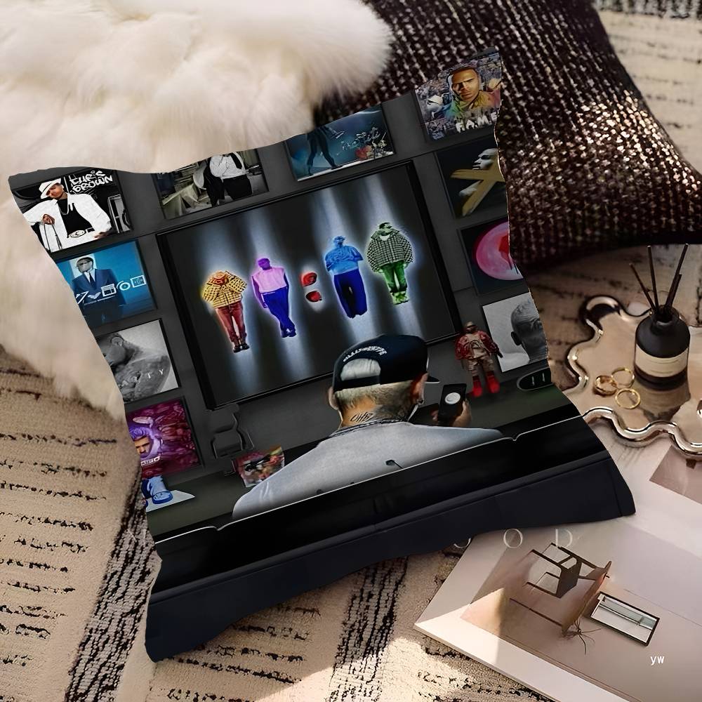 Chris Brown Rapper Classic Movie Pillow Cover Sofa Cushion Cover Home Room Decoration Children Gift