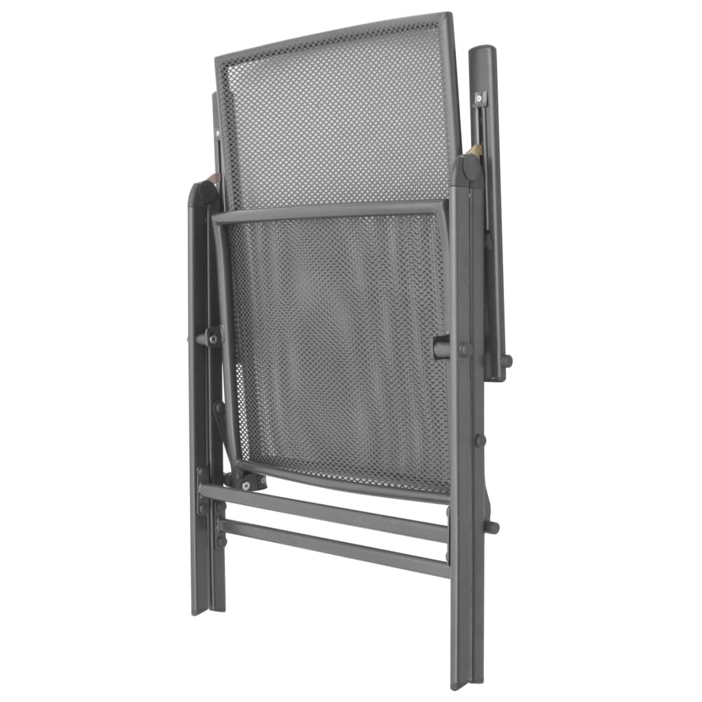 Vidaxl 3-Cz. Set with Folding Chairs, Anthracite, Steel