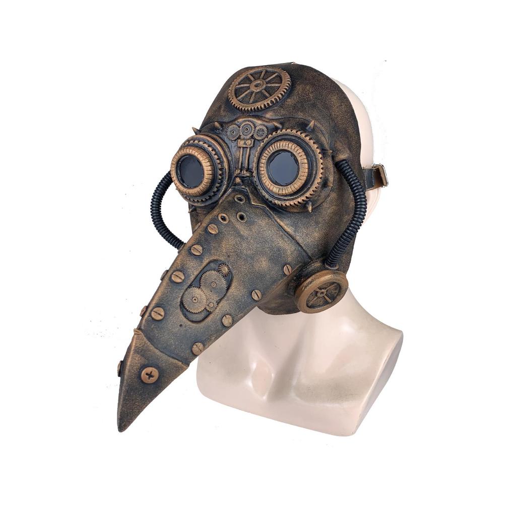 Halloween Plague Doctor Steampunk Mask - Gothic Black Death Costume Accessory