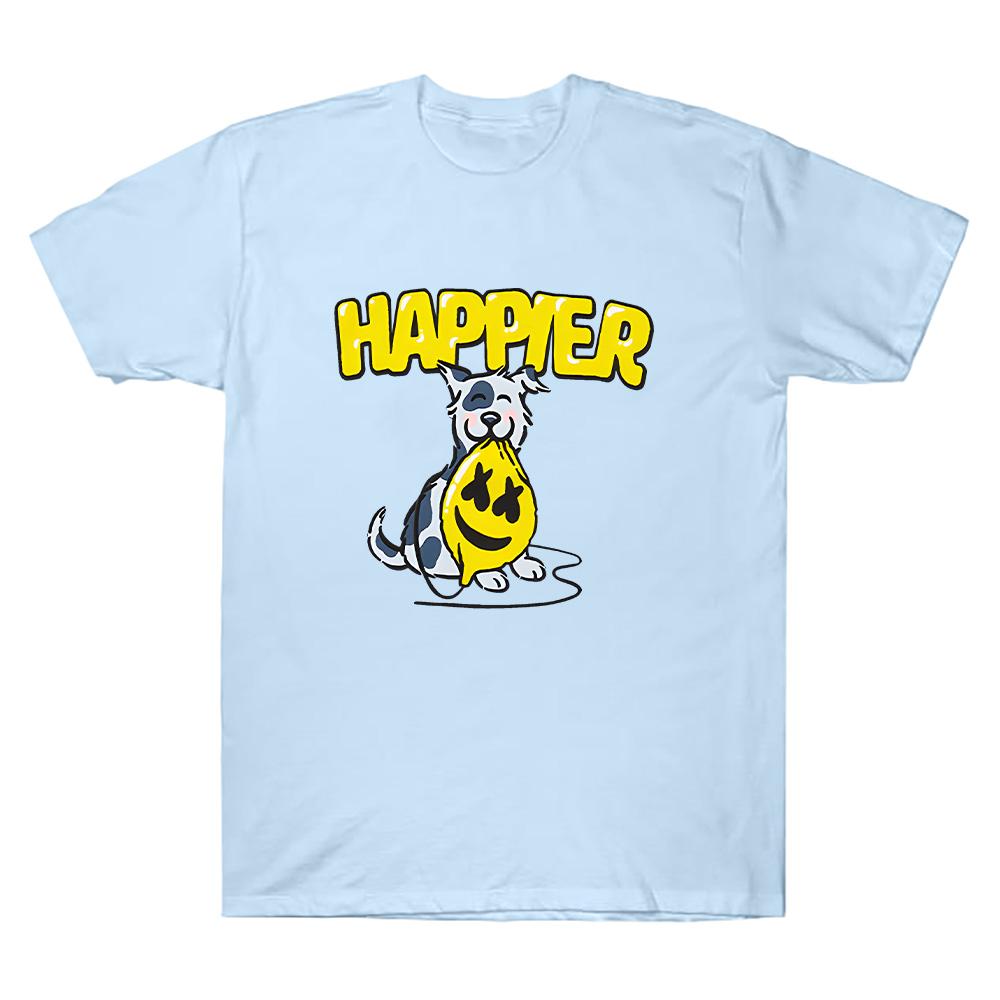 Marshmello Happier T-Shirt Marshmello DJ High Quality T Shirt Unisex Cotton Short Sleeve Tees Summer New Pattern Casual Clothing