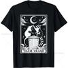 Tarotkarte Vintage Team Trash Halbmond Opossum Waschbär T-Shirt für Damen Oversized T-Shirt Camisetas