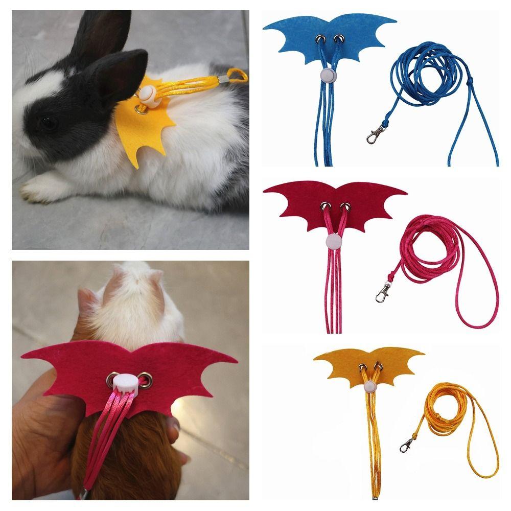 Adjustable Traction Rope Solid Color Pet Chest Strap Cute Little Rabbit Rope  Or Small Reptiles