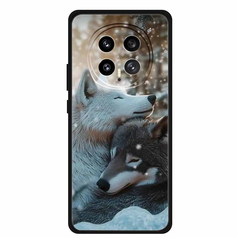 Mobile Phone Protective Case For Honor Magic8 5G Floral Painted Soft Black Silicone Back Cover For Honor Magic 8 2025 Case Funda