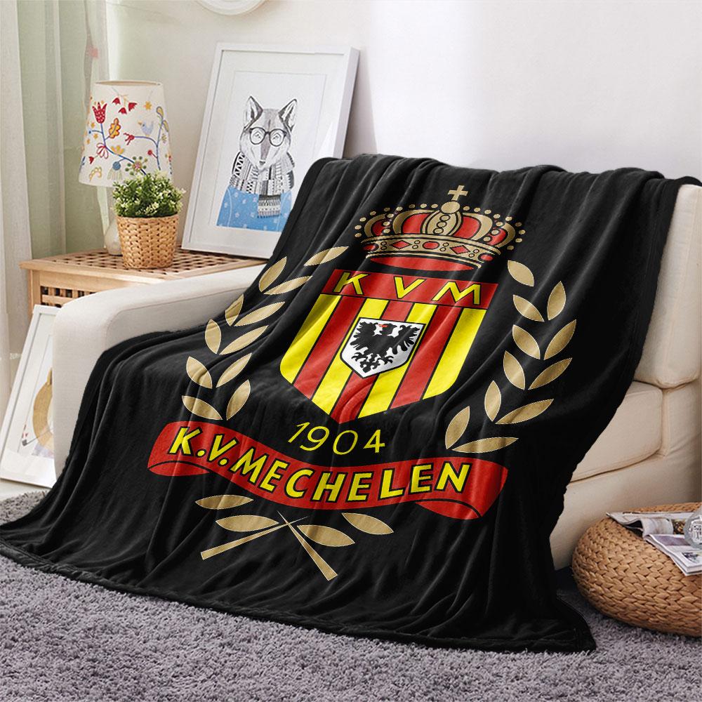 Coperta in Flanella Stampata KV Mechelen, morbida coperta per camera da letto e divano, lavabile, merchandising per tifosi di calcio, ottimo regalo.