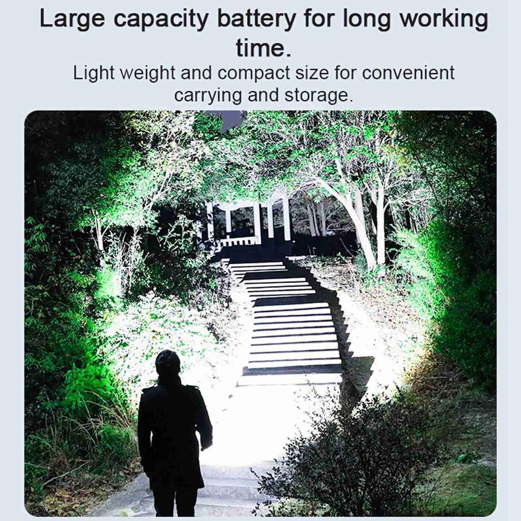 Dual Light Source Flashlight Portable High Brightness Light Outdoor Telescopic Focusing Adjustable Flashlight USB