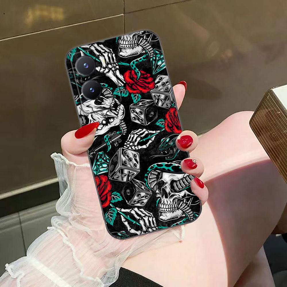 Skull Flower Art Mexico Phone Case For VIVO V60 V50 V40 LITE S1 V17 V20 SE V21 V23 V23E V25 V25E V27 V27E V29 V29E V30 Case Capa