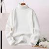 Turtleneck Long Sleeves Fleece Lining Ribbed Trim Men Sweater Autumn Winter Solid Color Thickened Warm Sweater Jumper Daily Clothing
