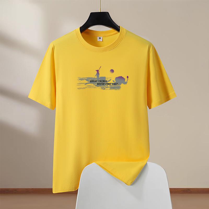 

Мужская футболка оверсайз из хлопка с коротким рукавом Комфорт Лето Уличная одежда XXXL жёлтый
