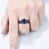 Vintage Style Women's Ring Paired with Red Anti Gemstone - Green and Black Branch Cross Design, Fashionable Alloy Party and Dance Items