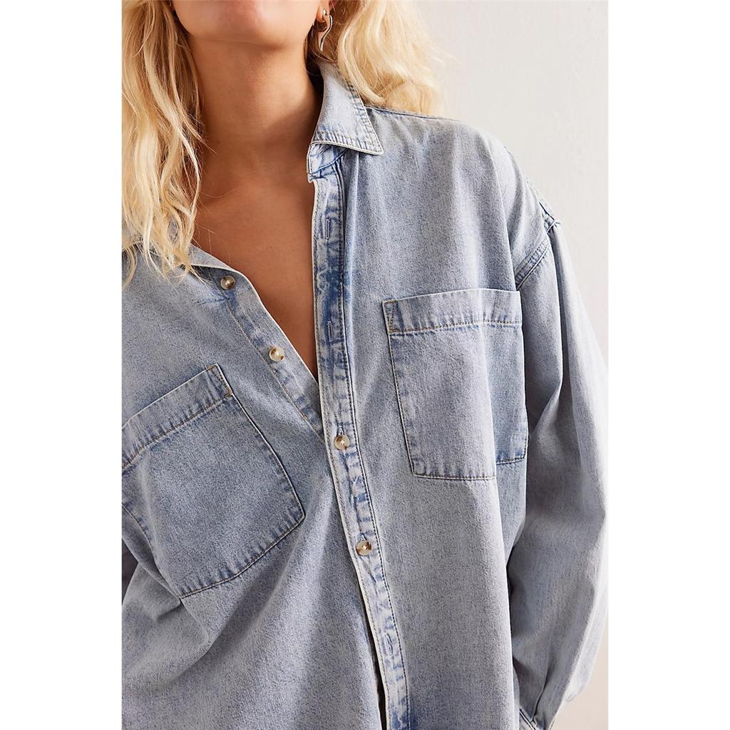 Women's Vintage Loose Denim Shirt