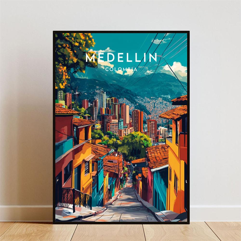 Colombia Print Colombia Travel Poster South America Travel Art Tropical Decor Botanical Art South American Canvas Painting 21X30CMNo Framed