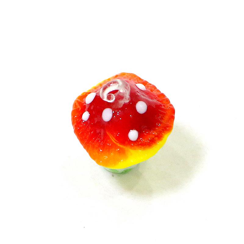 2Pcs Mini Cute Mushroom Charms Glass Pendant Diy Jewelry Making Craft Supplies Perfect Festival Party Gifts for Handmade Lovers