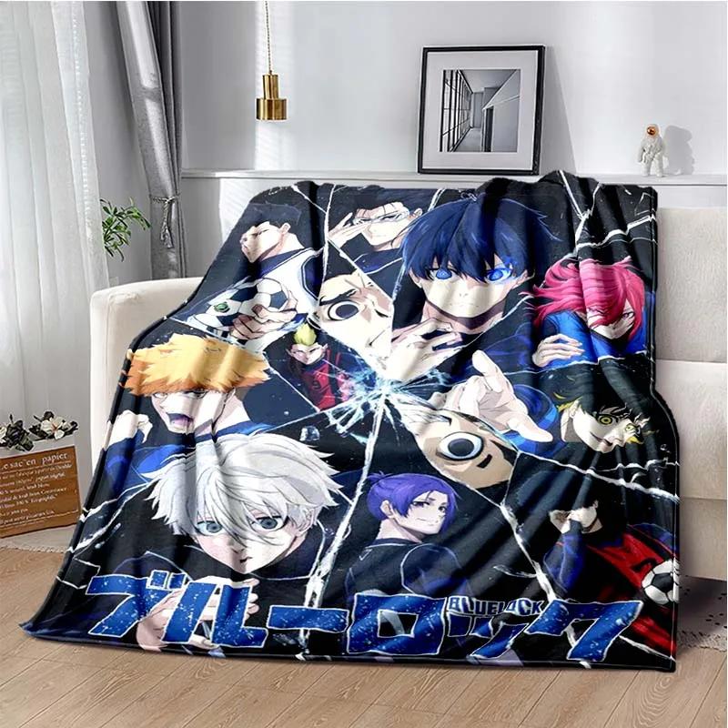 Japanese Cartoon Anime Blue Lock Flannel Throw Blanket Adult Kid Winter Warm Blanket for Bedroom Living Room Sofa Travel Picnic