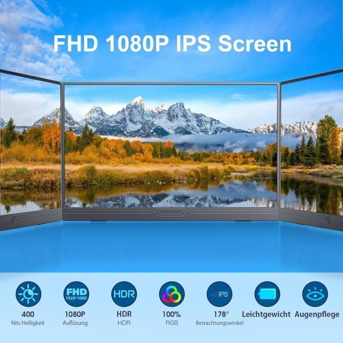 Écran portable - cuiuic - 15,6 pouces - 1920x1080 fhd - 400 cd/m² - ips 178°