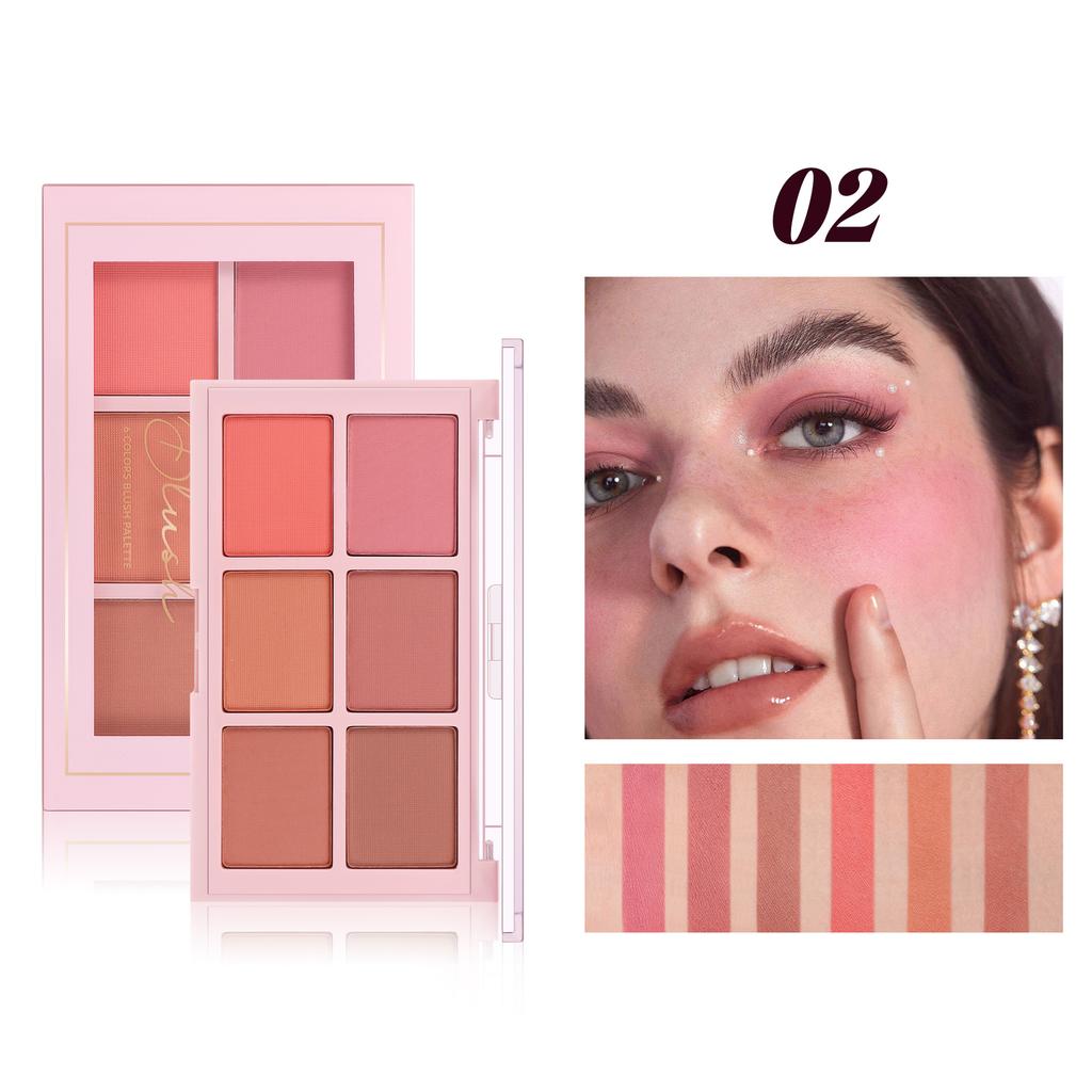 Six Color Matte Blush Plate Natural Color Blush Grooming Plate Matte Blush Makeup Plate